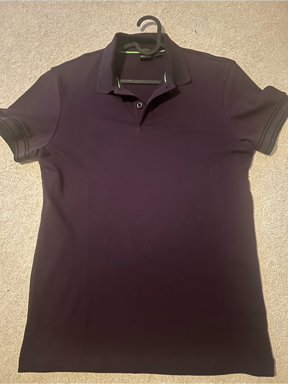 Hugo Boss Men's Polo in Deep Navy with Green Accent